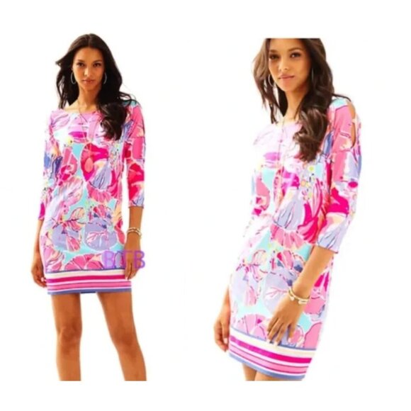 Lilly Pulitzer Lilla Dress Shift Pink Jam Out Engineered, Size L, EUC! - Picture 5 of 11